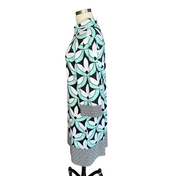 J MCLAUGHLIN Catalina Sheath Geometric Floral Patterned Midi Dress Women's Large - Picture 3 of 6